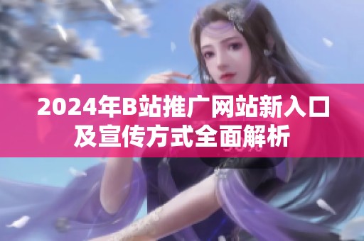 2024年B站推广网站新入口及宣传方式全面解析
