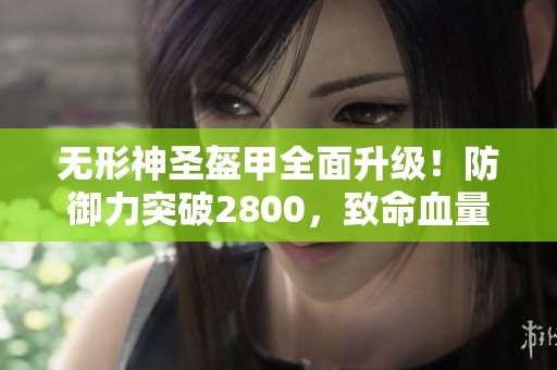 无形神圣盔甲全面升级！防御力突破2800，致命血量加成！