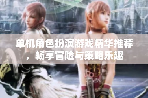 单机角色扮演游戏精华推荐，畅享冒险与策略乐趣