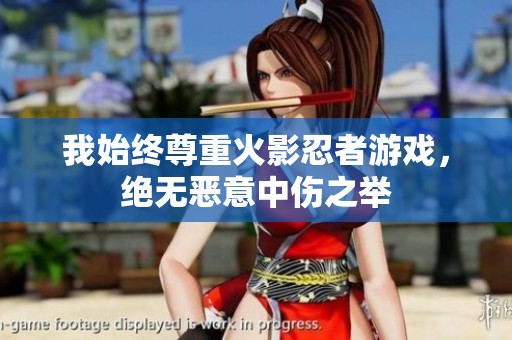 我始终尊重火影忍者游戏，绝无恶意中伤之举