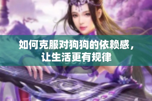 如何克服对狗狗的依赖感，让生活更有规律
