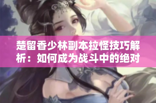楚留香少林副本拉怪技巧解析：如何成为战斗中的绝对支柱