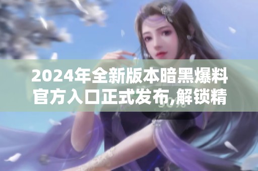 2024年全新版本暗黑爆料官方入口正式发布,解锁精彩内容