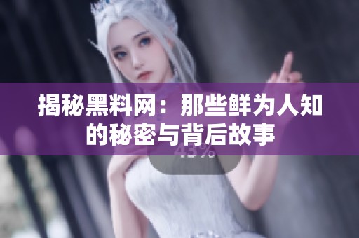 揭秘黑料网：那些鲜为人知的秘密与背后故事