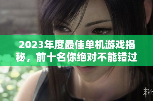 2023年度最佳单机游戏揭秘，前十名你绝对不能错过的精彩作品