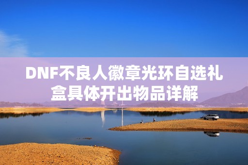 DNF不良人徽章光环自选礼盒具体开出物品详解