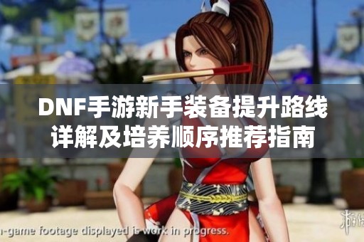 DNF手游新手装备提升路线详解及培养顺序推荐指南