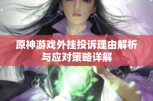 原神游戏外挂投诉理由解析与应对策略详解