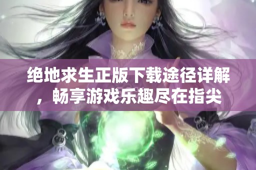 绝地求生正版下载途径详解，畅享游戏乐趣尽在指尖