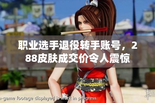 职业选手退役转手账号，288皮肤成交价令人震惊