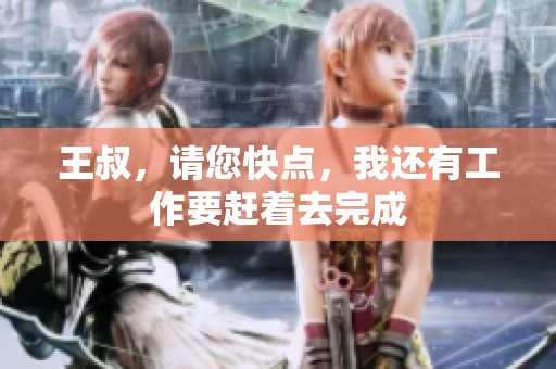 王叔，请您快点，我还有工作要赶着去完成