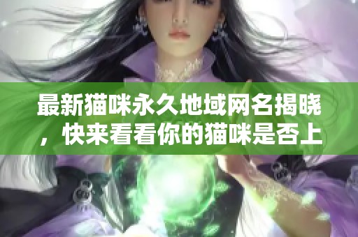 最新猫咪永久地域网名揭晓，快来看看你的猫咪是否上榜吧