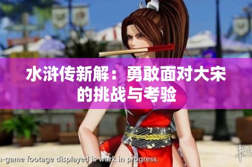 水浒传新解：勇敢面对大宋的挑战与考验