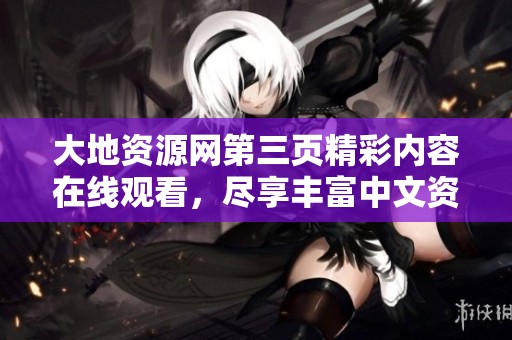 大地资源网第三页精彩内容在线观看，尽享丰富中文资源