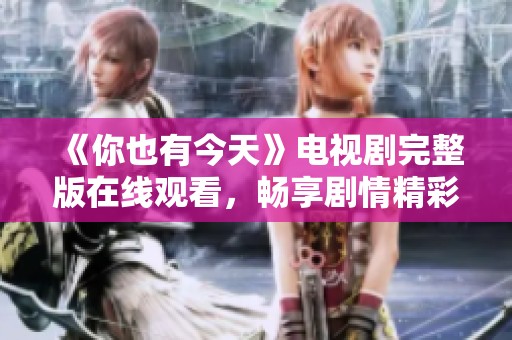 《你也有今天》电视剧完整版在线观看，畅享剧情精彩时刻