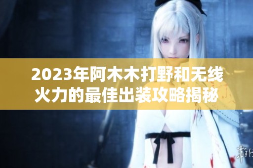 2023年阿木木打野和无线火力的最佳出装攻略揭秘