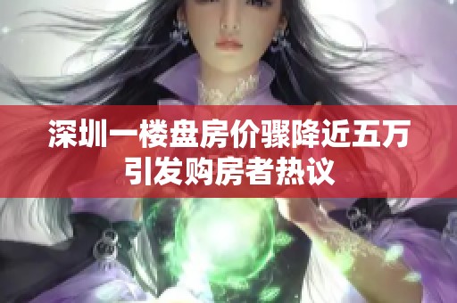 深圳一楼盘房价骤降近五万引发购房者热议