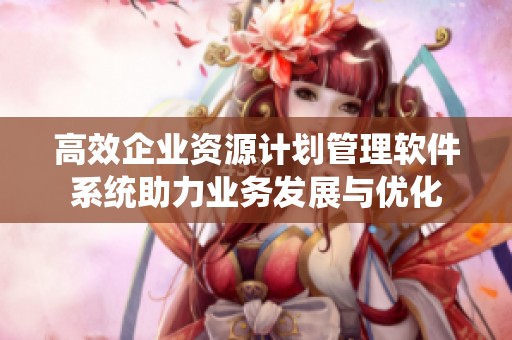 高效企业资源计划管理软件系统助力业务发展与优化