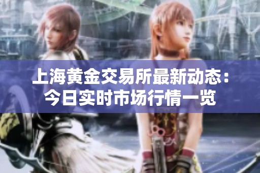 上海黄金交易所最新动态：今日实时市场行情一览