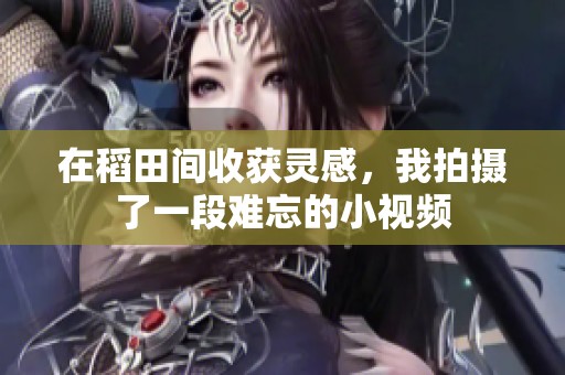 在稻田间收获灵感，我拍摄了一段难忘的小视频