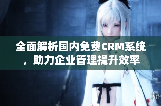 全面解析国内免费CRM系统，助力企业管理提升效率
