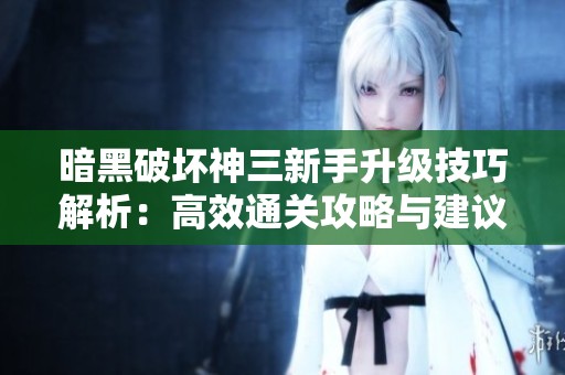 暗黑破坏神三新手升级技巧解析：高效通关攻略与建议