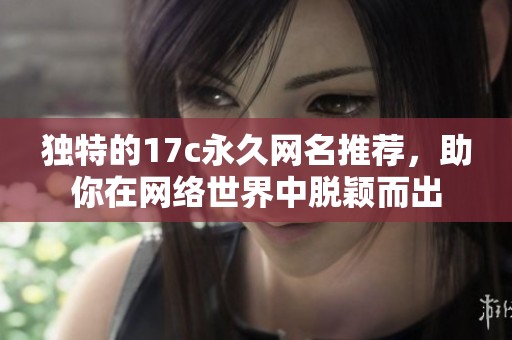 独特的17c永久网名推荐，助你在网络世界中脱颖而出