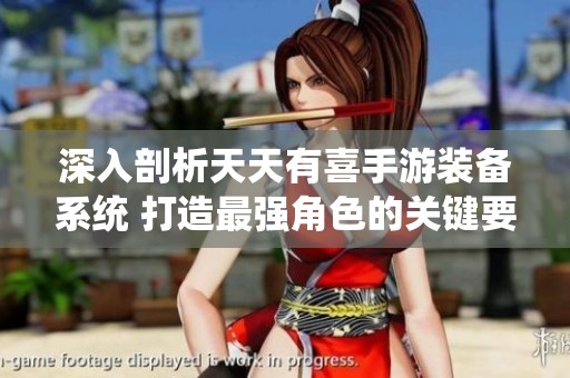 深入剖析天天有喜手游装备系统 打造最强角色的关键要素