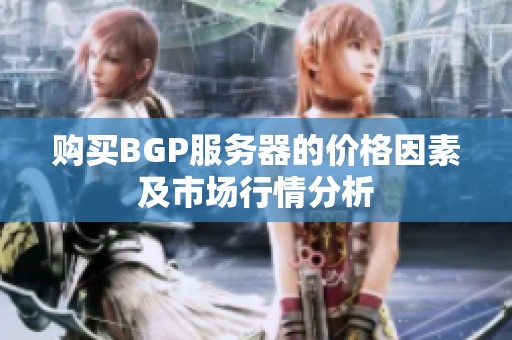 购买BGP服务器的价格因素及市场行情分析