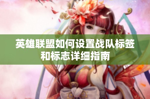 英雄联盟如何设置战队标签和标志详细指南