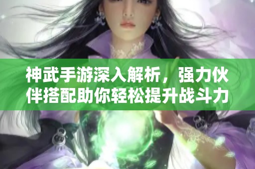 神武手游深入解析，强力伙伴搭配助你轻松提升战斗力
