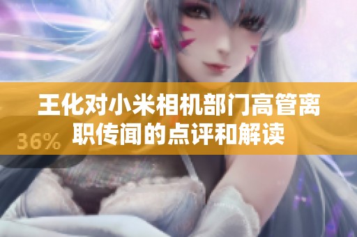 王化对小米相机部门高管离职传闻的点评和解读