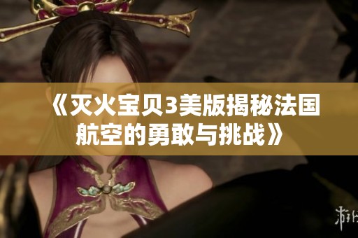 《灭火宝贝3美版揭秘法国航空的勇敢与挑战》