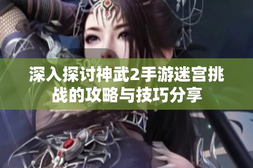 深入探讨神武2手游迷宫挑战的攻略与技巧分享