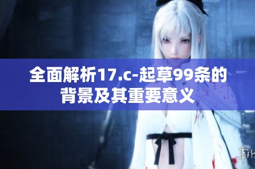 全面解析17.c-起草99条的背景及其重要意义