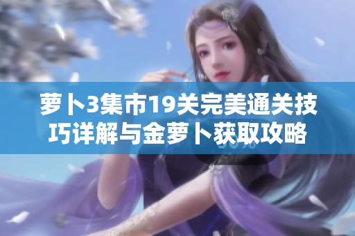萝卜3集市19关完美通关技巧详解与金萝卜获取攻略