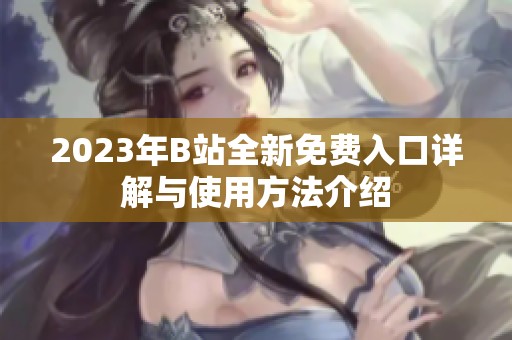 2023年B站全新免费入口详解与使用方法介绍