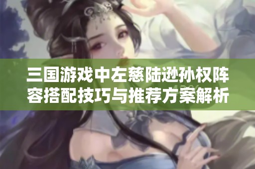 三国游戏中左慈陆逊孙权阵容搭配技巧与推荐方案解析