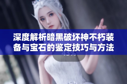 深度解析暗黑破坏神不朽装备与宝石的鉴定技巧与方法