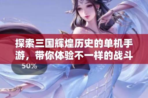 探索三国辉煌历史的单机手游，带你体验不一样的战斗与策略乐趣