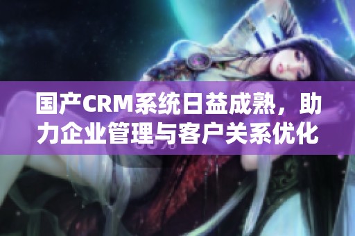 国产CRM系统日益成熟，助力企业管理与客户关系优化
