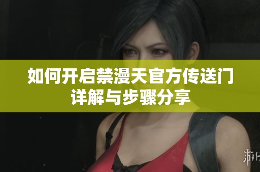 如何开启禁漫天官方传送门详解与步骤分享