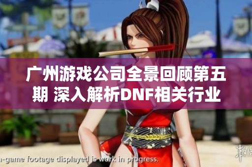 广州游戏公司全景回顾第五期 深入解析DNF相关行业发展与趋势