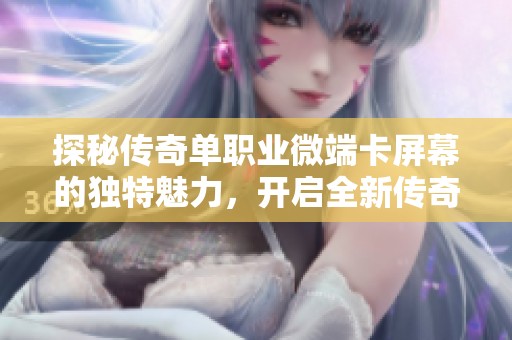 探秘传奇单职业微端卡屏幕的独特魅力，开启全新传奇世界体验之旅