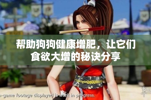 帮助狗狗健康增肥，让它们食欲大增的秘诀分享