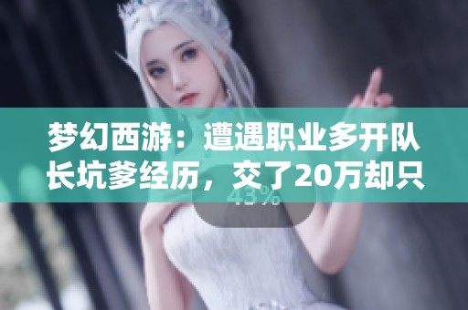 梦幻西游：遭遇职业多开队长坑爹经历，交了20万却只完成41环的无奈之旅