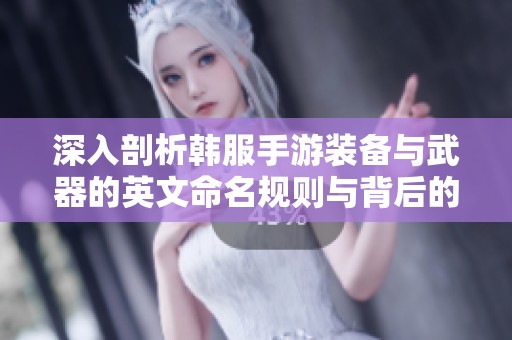 深入剖析韩服手游装备与武器的英文命名规则与背后的意义解析