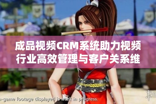 成品视频CRM系统助力视频行业高效管理与客户关系维护