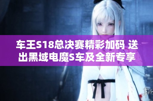 车王S18总决赛精彩加码 送出黑域电魔S车及全新专享福利等你来拿