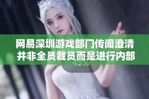 网易深圳游戏部门传闻澄清 并非全员裁员而是进行内部调整与转岗